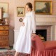 Mother Teresa Women's Nursing & Maternity Dress Long Sleeves with Mermaid Tail Forget Me Not Hand Smocking